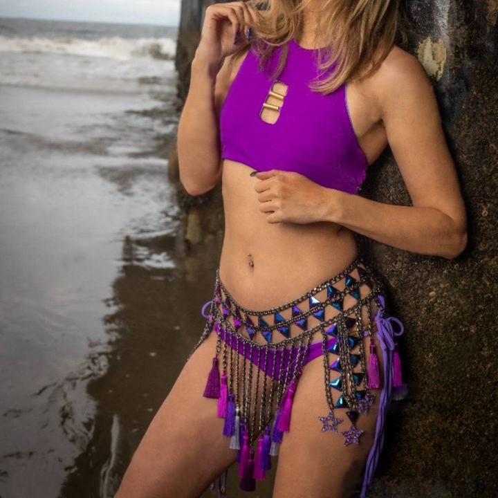 Picture of New European and American Cross-Border Fashion Jewelry Summer Sexy Beach Tassel Pendant Bra Waist Chain Set Body Chain Trend