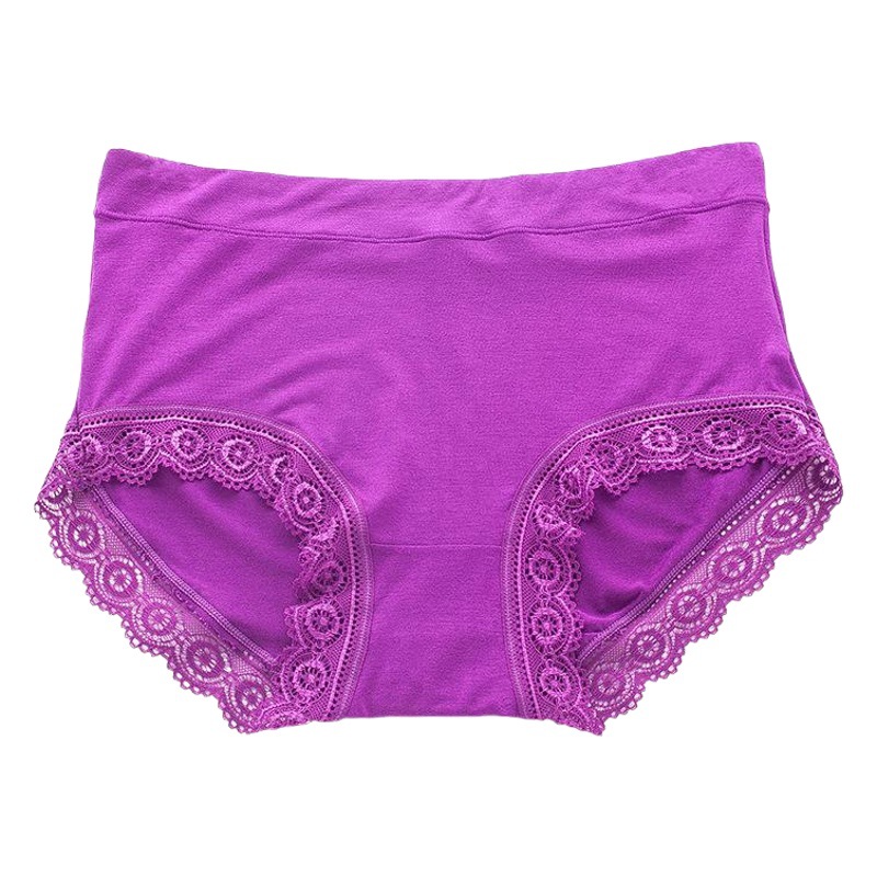 Plus Size Underwear for Fat mm Women 100kg Lace Mid-High Waist Middle-Aged Mother Women Elderly Modal Underwear 210