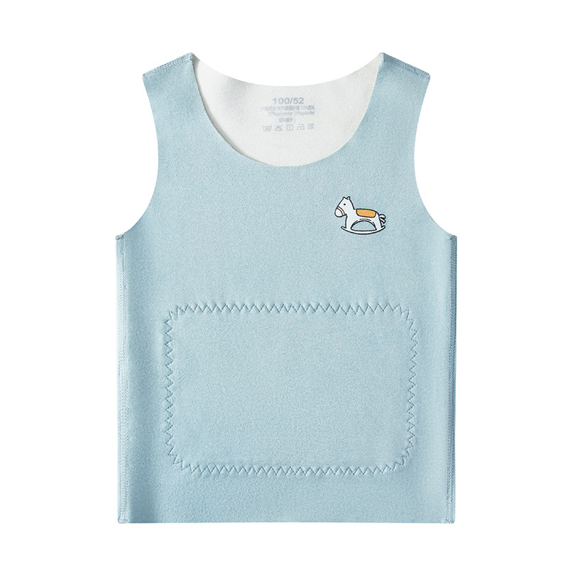Picture of Autumn and Winter Children's warm vest boys seamless AB face girls wear patches belly base vest wholesale