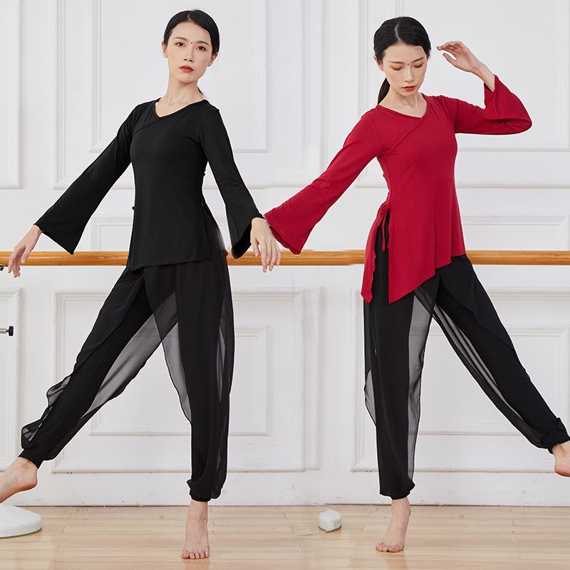 Picture of New Dancing Clothes suit Modern Body Classical Folk Dance Elegant Chiffon Fairy Slimming Long Sleeve Dancing Women