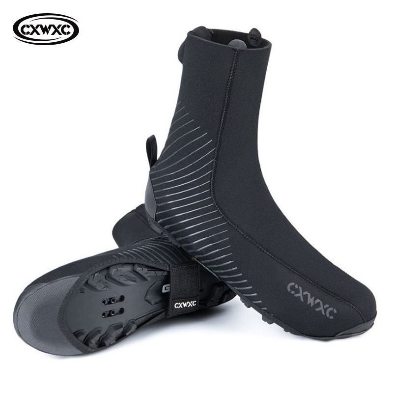 CXWXC Mountain Road Bike Outdoor Cycling Shoes Cover Lock Shoes Cover Windproof Waterproof fleece-lined Warm Thickened