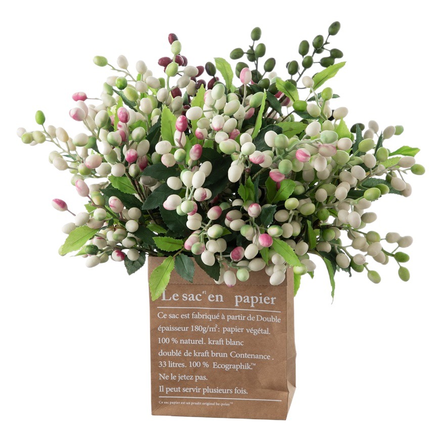 Berry Olive Fruit Bean Branch Christmas Artificial Flower Home Decoration Flower Wall Plant Wall Artificial Flower Mw30333 Fruit Branch