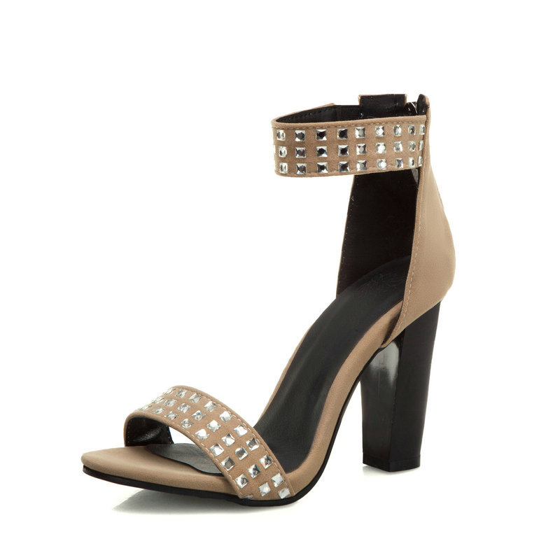Picture of Korean Style Spring and Summer New Rhinestone Decorative High Heels Waterproof Platform with Sexy All-match Open Toe Sandals Women's Shoes