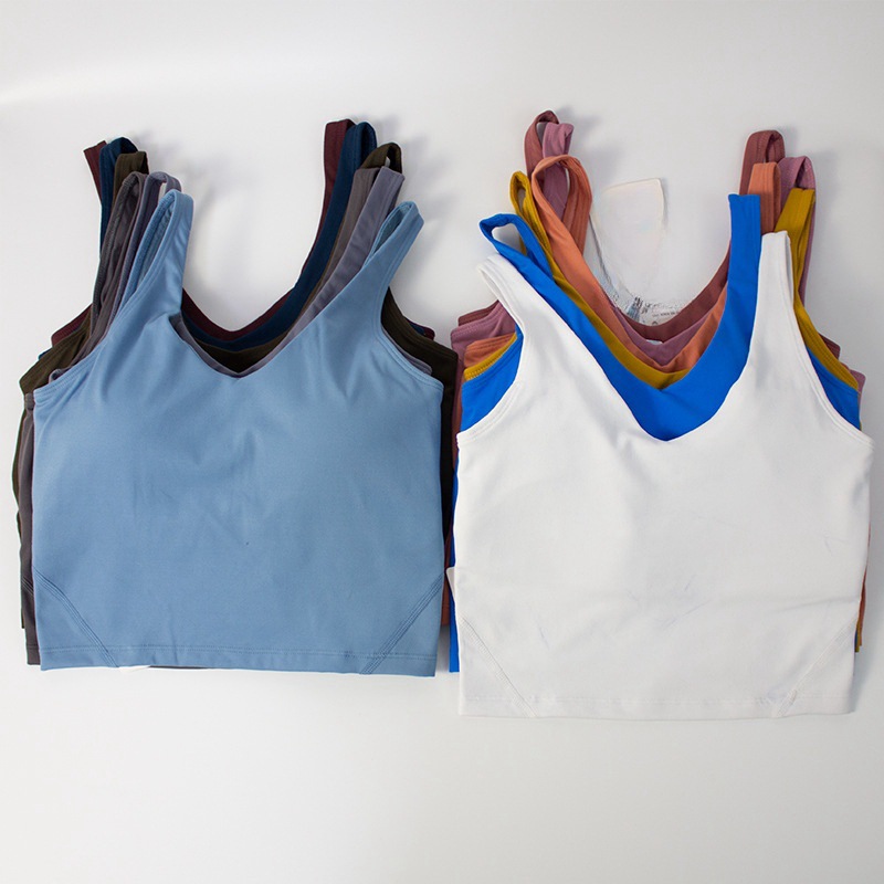 Picture of New Style Yoga Clothing Nylon Naked Tight-fit Sports Bra Women's Bra All-match Fitness Beauty Back Underwear Vest Gather-up