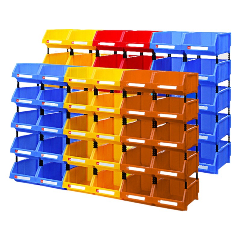 Parts box thickened oblique mouth back hanging plastic element box shelf material box screw storage box combined parts box