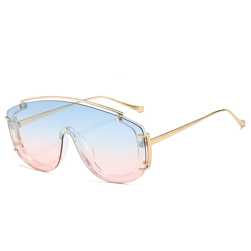Picture of 2022 Europe and the United States new large frame conjoined color ins sunglasses cross-border personality modern fashion net red sunglasses women