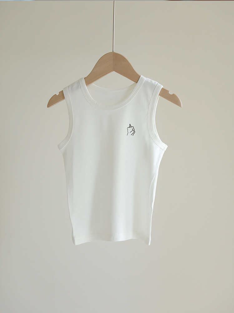Picture of 2025 new summer children's boneless cartoon vest for boys and girls baby sky bamboo cotton thin bottoming sleeveless t outer wear