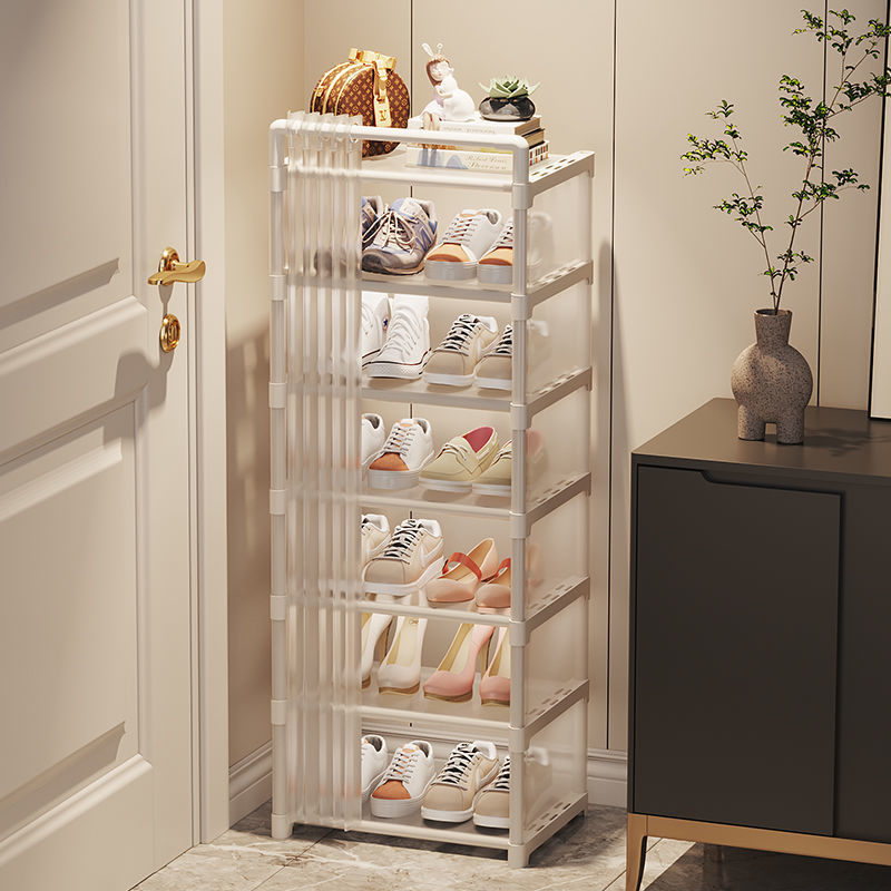 Picture of Shoe cabinet household doorway shoe rack with dust cover small narrow shade new 2023 multi-layer