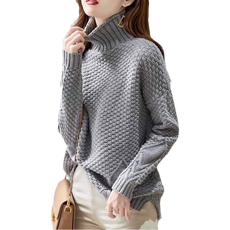 High-grade turtleneck sweater women's autumn and winter 2024 new popular thickened fashionable bottoming shirt