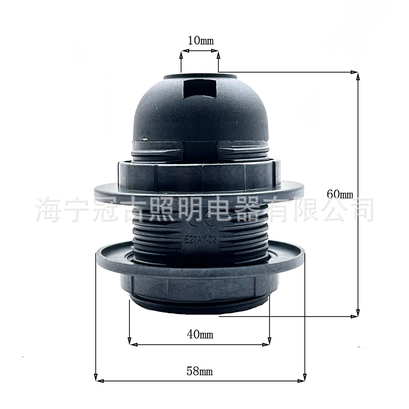 Picture of E27 plastic lamp holder holder cassette light body full teeth half teeth chandelier table lamp floor lamp wall lamp cap CE certification
