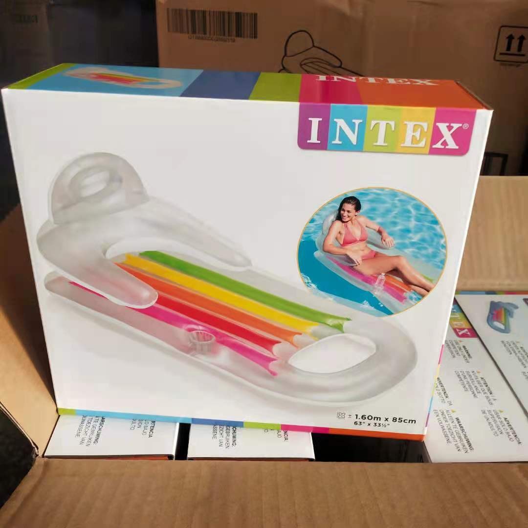 Picture of INTEX58802 Floating Row Water Inflatable Floating Bed Single Person Water Leisure Recliner Inflatable Thickened Beach Mat Equipment