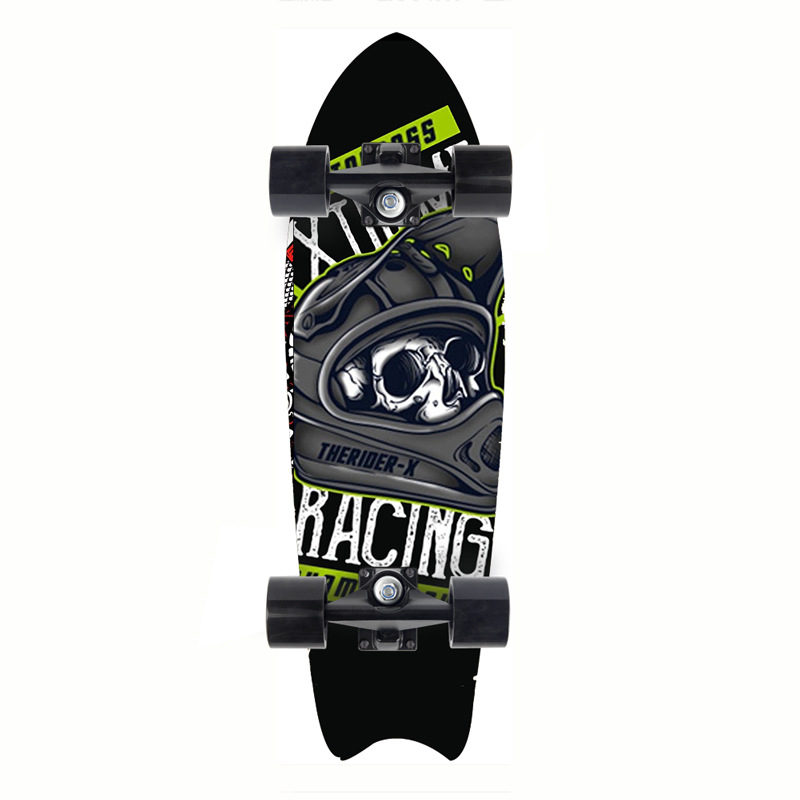 Picture of 28 inch maple small fish Board children Brush Street road beginners four-wheel skateboard single rocker skateboard