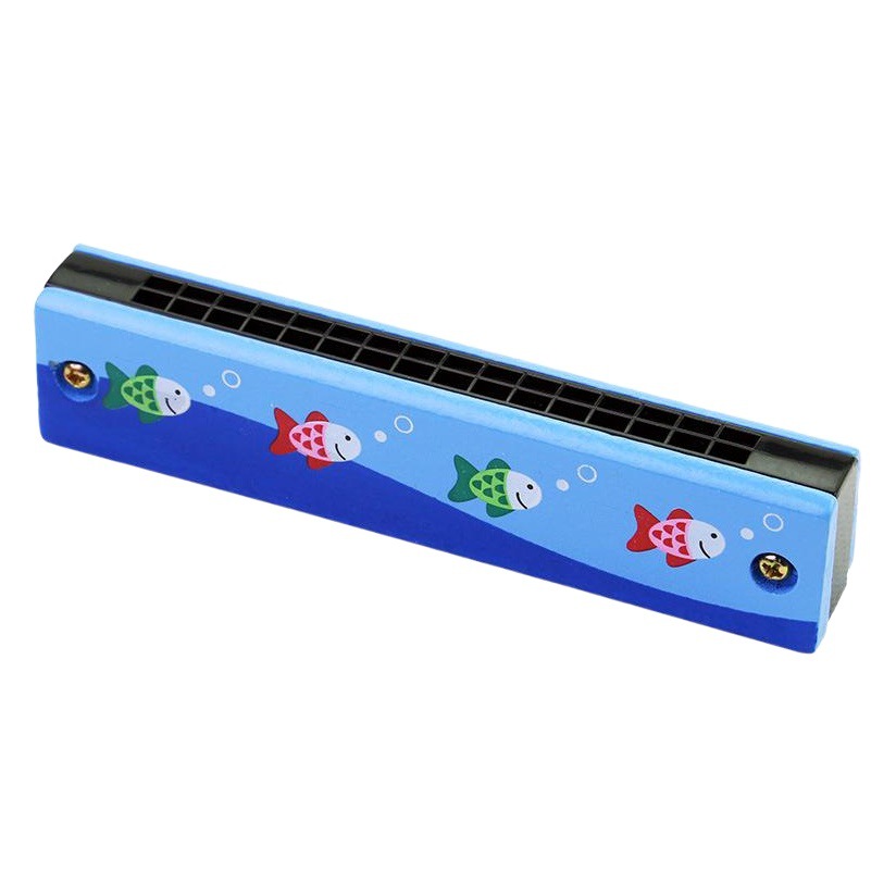 Wooden children's harmonica iron painted harmonica 16 holes early childhood children's musical instrument gift creative toys