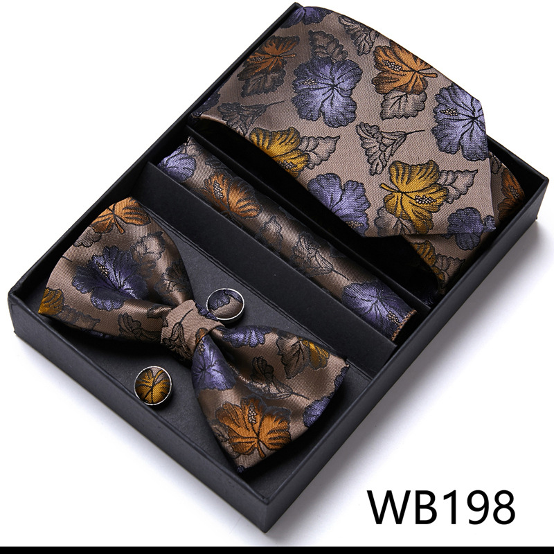 Picture of Men's tie bow tie set gift box 6 sets group tie business formal wedding tie manufacturers wholesale