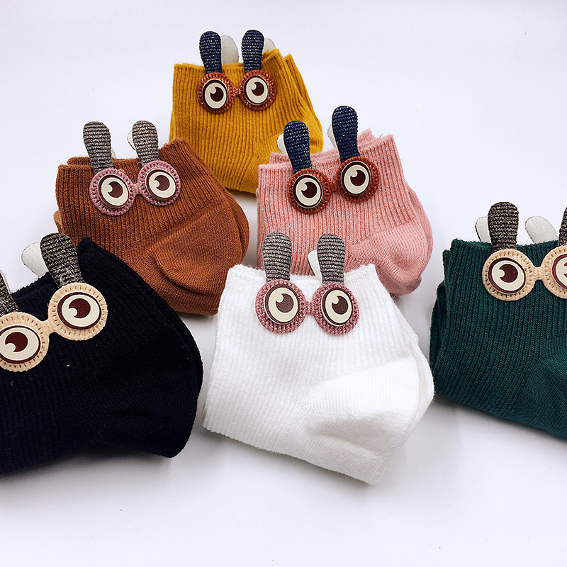 Women's socks cute cartoon cotton socks women's short socks Korean cotton boat socks summer three-dimensional big eyes student socks wholesale