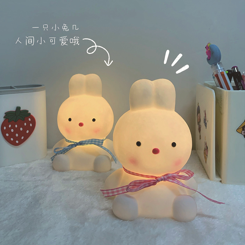 Picture of Cute led night light unplugged bedroom girl heart creative cartoon rabbit ornaments bedroom bedside lamp night market