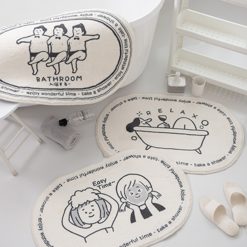 Machine Washable Toilet Absorbent Couple Single Floor Mat Bathroom Door Pet Soft Floor Mat Non-Slip No Hair