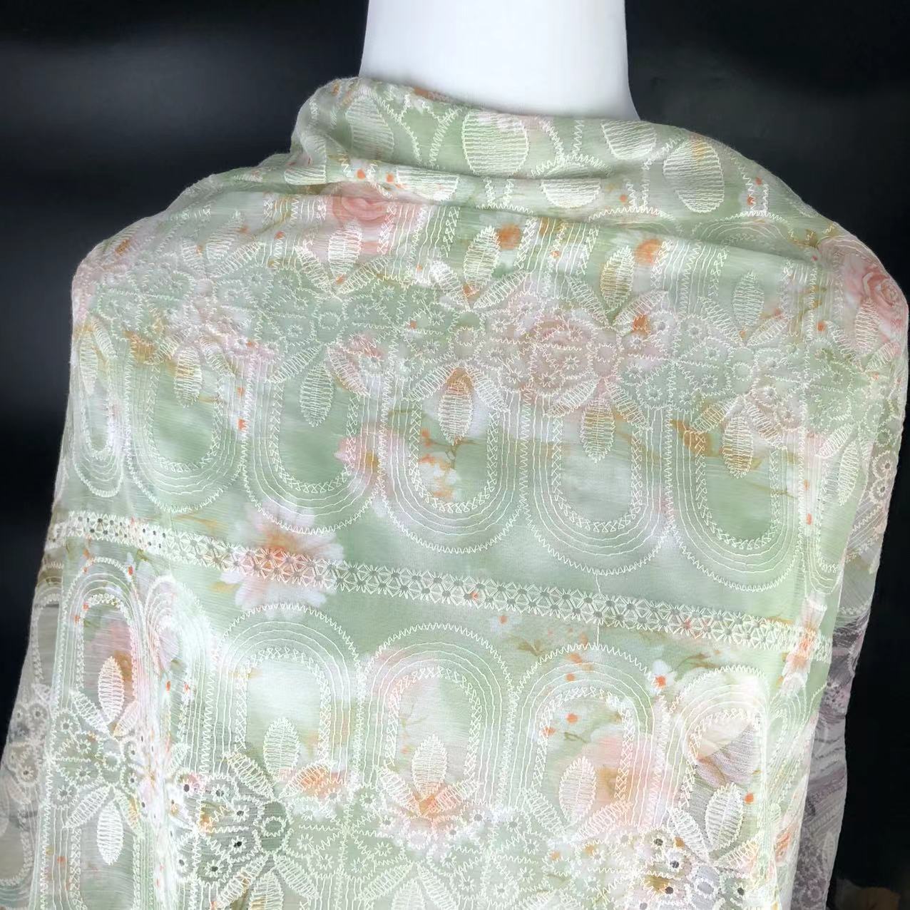 Xiaojun Textile Floral Pattern Computer Embroidery Printed Fabric Chinese Print Children's Clothing Fabric Dress Han Dynasty