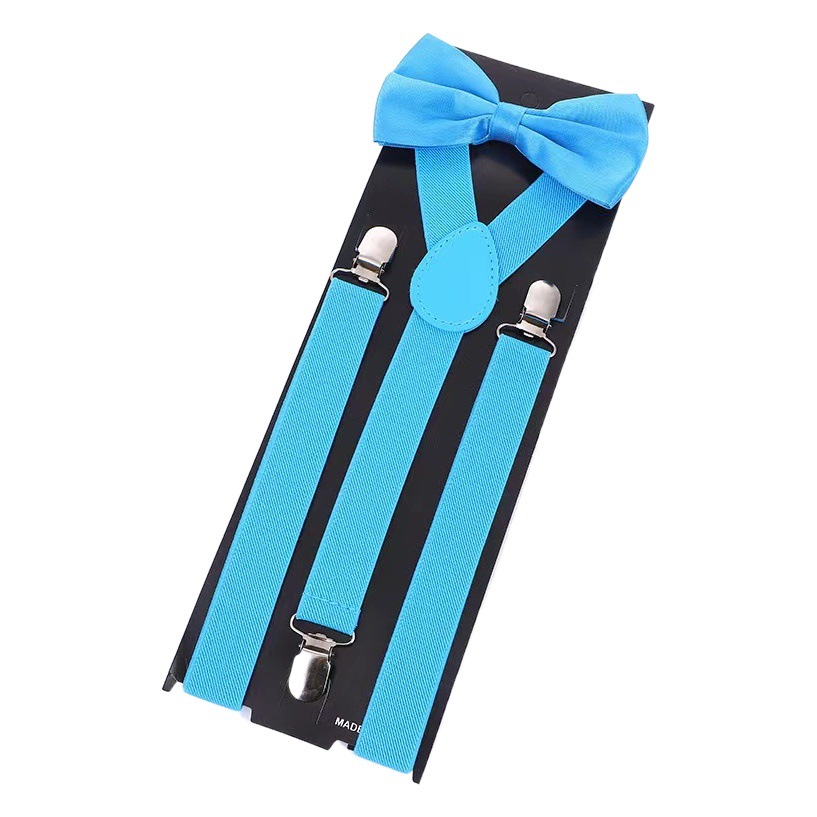 Cross-border Adult Strap Universal Strap Bow Tie Solid Color 2.5 Suspenders Elastic Stretch Trousers Shoulder Strap