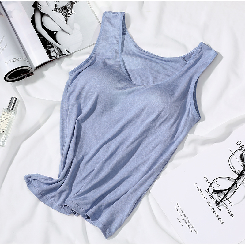 Picture of Women's All-In-One Vest with Breast Pads for Women Without Rims, Bra-Free Cup, Women's Outer Wear Base