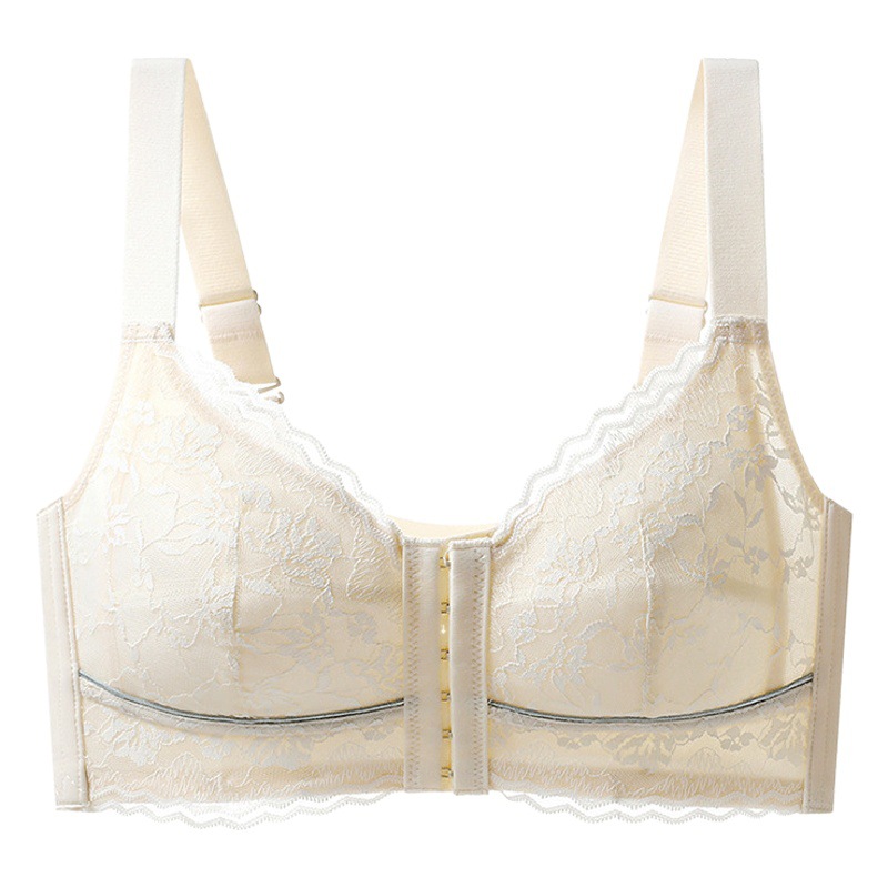Front Buckle Adjustable Underwear Women's Big Chest plus size Gathering Adjustable Auxilum Sexy Lace Thin Bra for Women