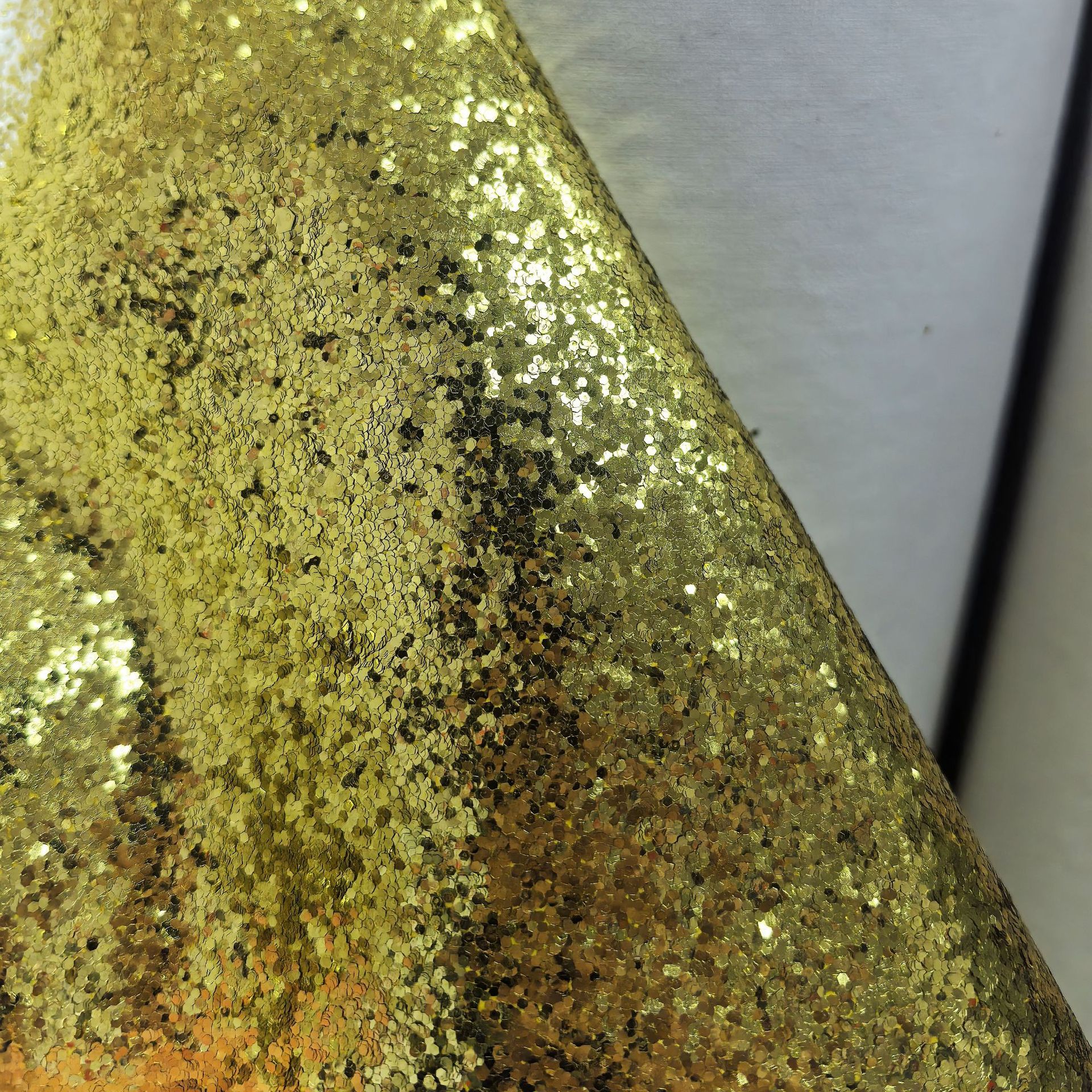 Picture of Pu Leather Glitter Coarse Powder Glitter Fabric Glitter Fabric Large and Small Hexagonal Pieces