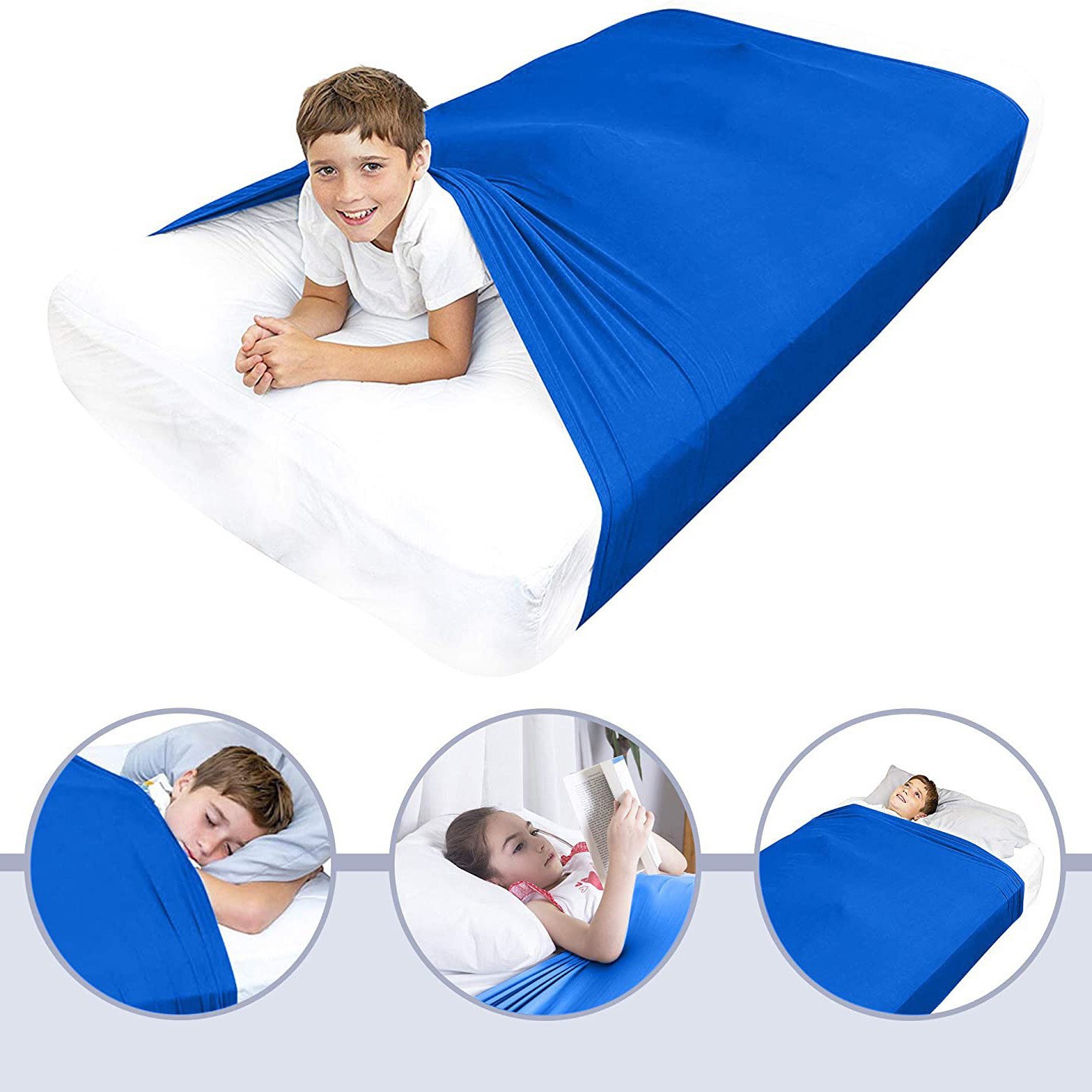 Picture of Amazon cross-border bed set children's sensory compression sheets elastic breathable pressure relief SENSORYBLANK