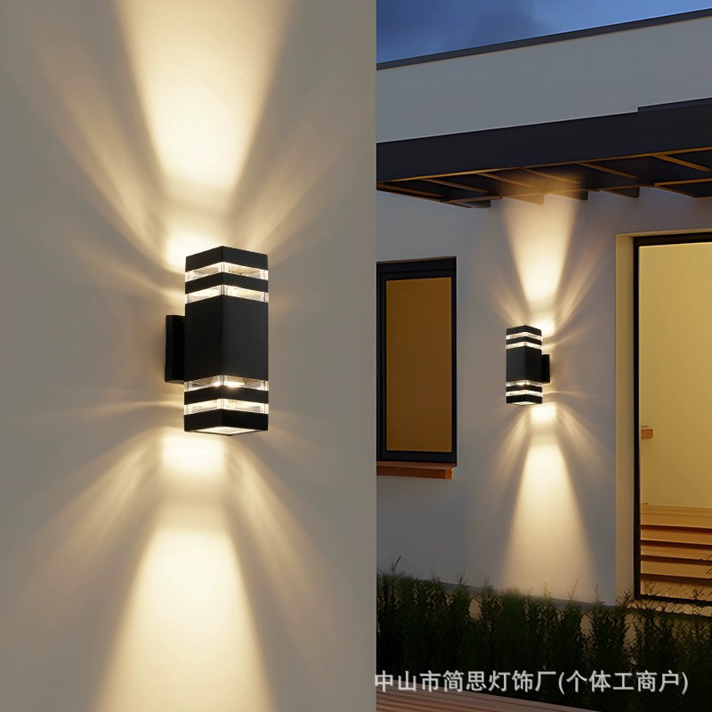 Amazon up and down Double-Layer Aisle Balcony Waterproof Wall Lamp Simple Courtyard Lamp Villa Exterior Wall Spotlight Corridor Lamp