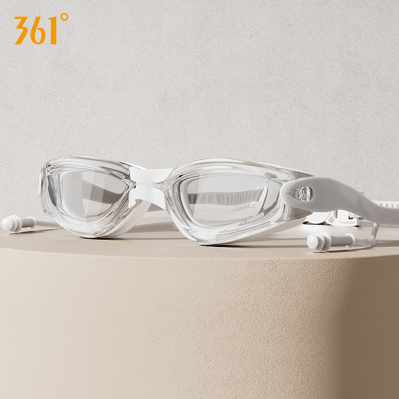 Picture of 361 degree swimming goggles earplugs integrated swimming glasses widened field of vision myopia glasses colorful electroplated swimming glasses