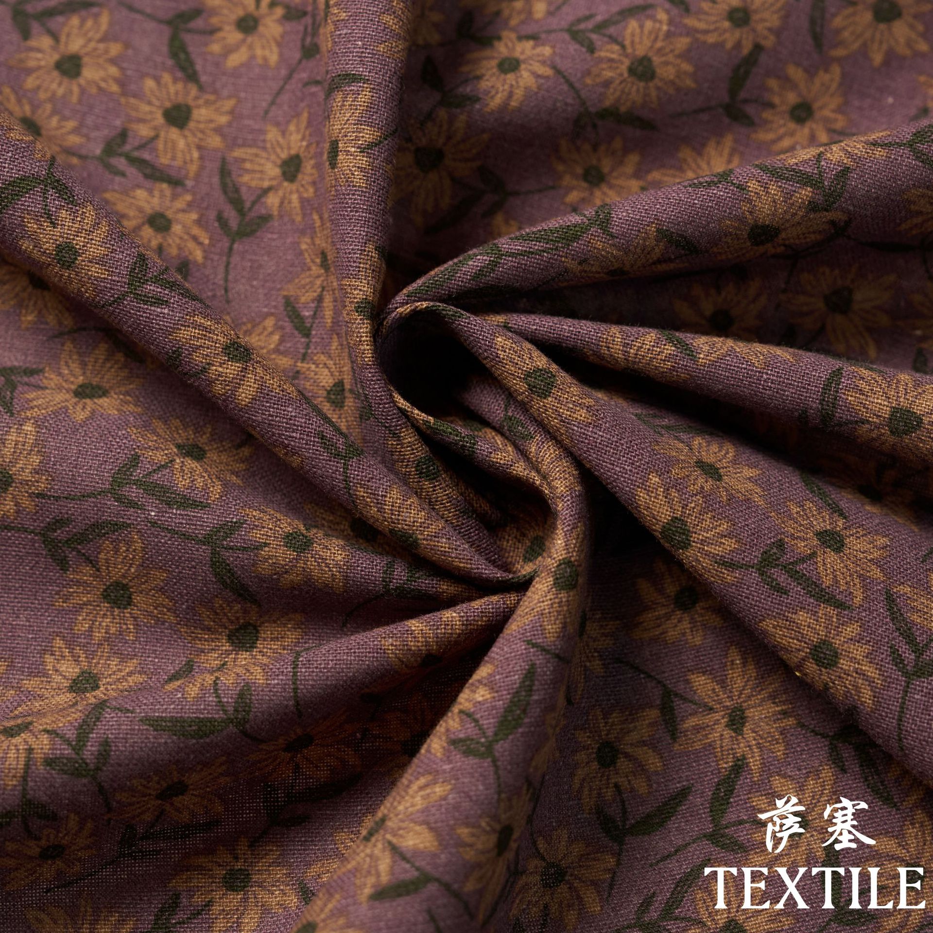 Picture of Cotton and Linen Digital Printing Fabric Floral Fabric Pastoral Style Fabric Floral Skirt dress Cloth