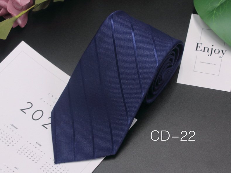 Picture of Manufacturer in stock men's business tie 8cm hand-punched professional formal wear interview striped tie men's Jacquard polyester silk