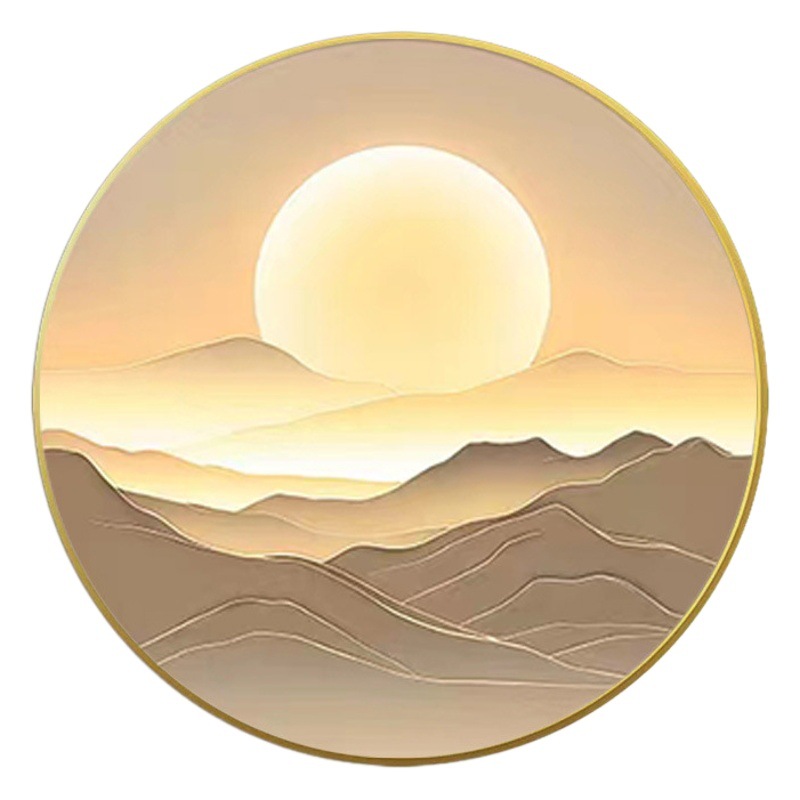 Sunrise modern minimalist bedroom bedside decorative painting led headlamp painting hallway corridor round hanging painting High sense