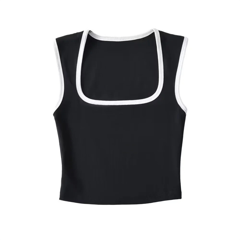Picture of American style personalized street fashion sexy hot girl vest fashionable contrast color design short slimming inner wear for women