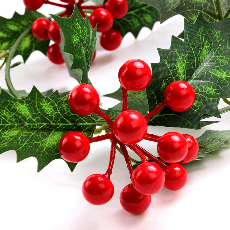 Picture of Cross-border supply simulation Christmas rattan European and American wall hanging home decoration red fruit soft rattan atmosphere layout Christmas