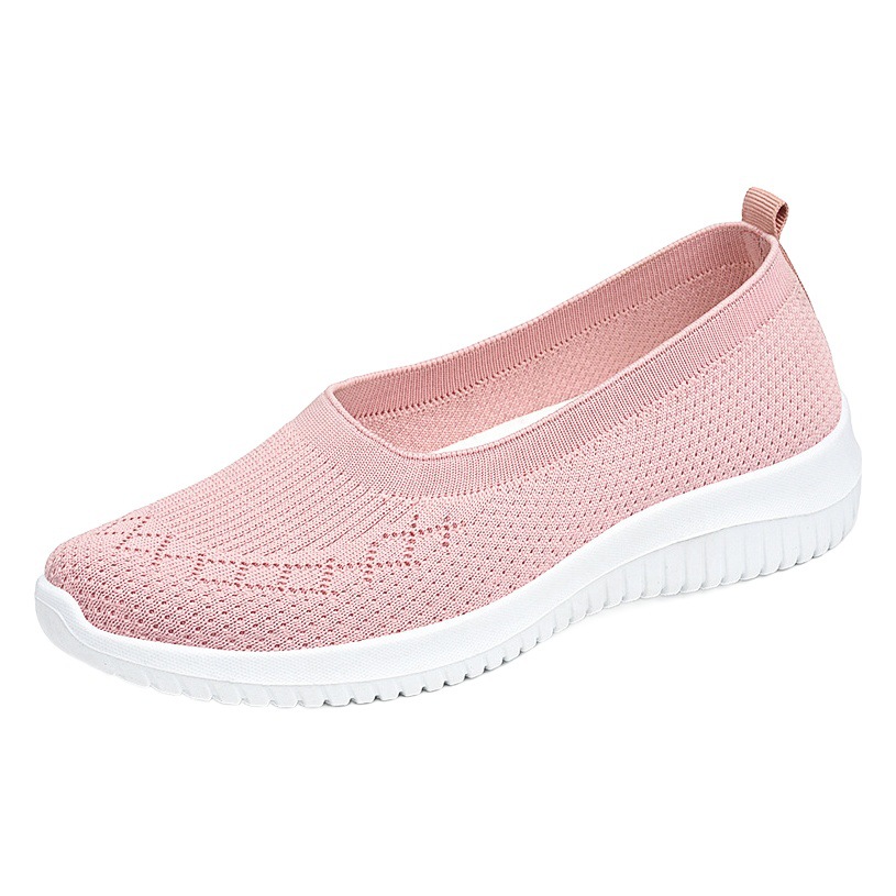 Picture of Women's Shoes 2025 New Style Breathable Fly-Knit Casual Shoes Soft Sole Large Size Cloth Shoes Lightweight Slip-On Mom Shoes