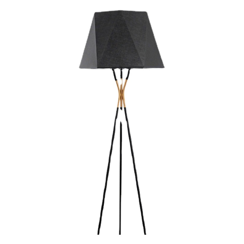 Modern Simple Black Geometric Floor Lamp American Living Room Bedroom Model Room Conical Decorative Study Floor Lamp