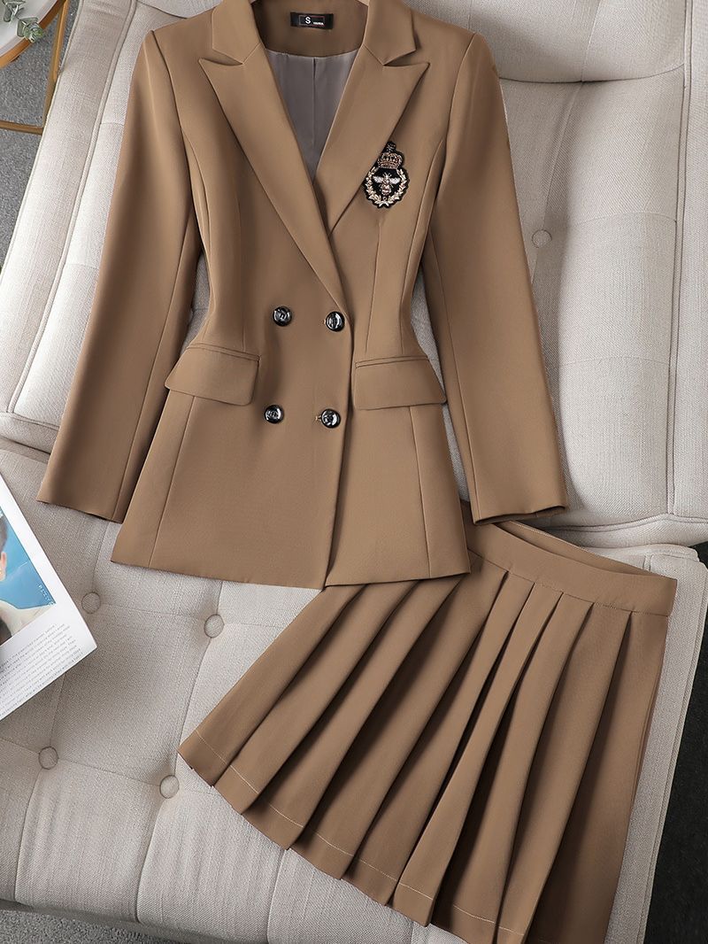 Picture of Cross-border Green Suit Pleated Skirt suit Women's Autumn New Autumn Coat Women's Elegant High-end JK Small Suit