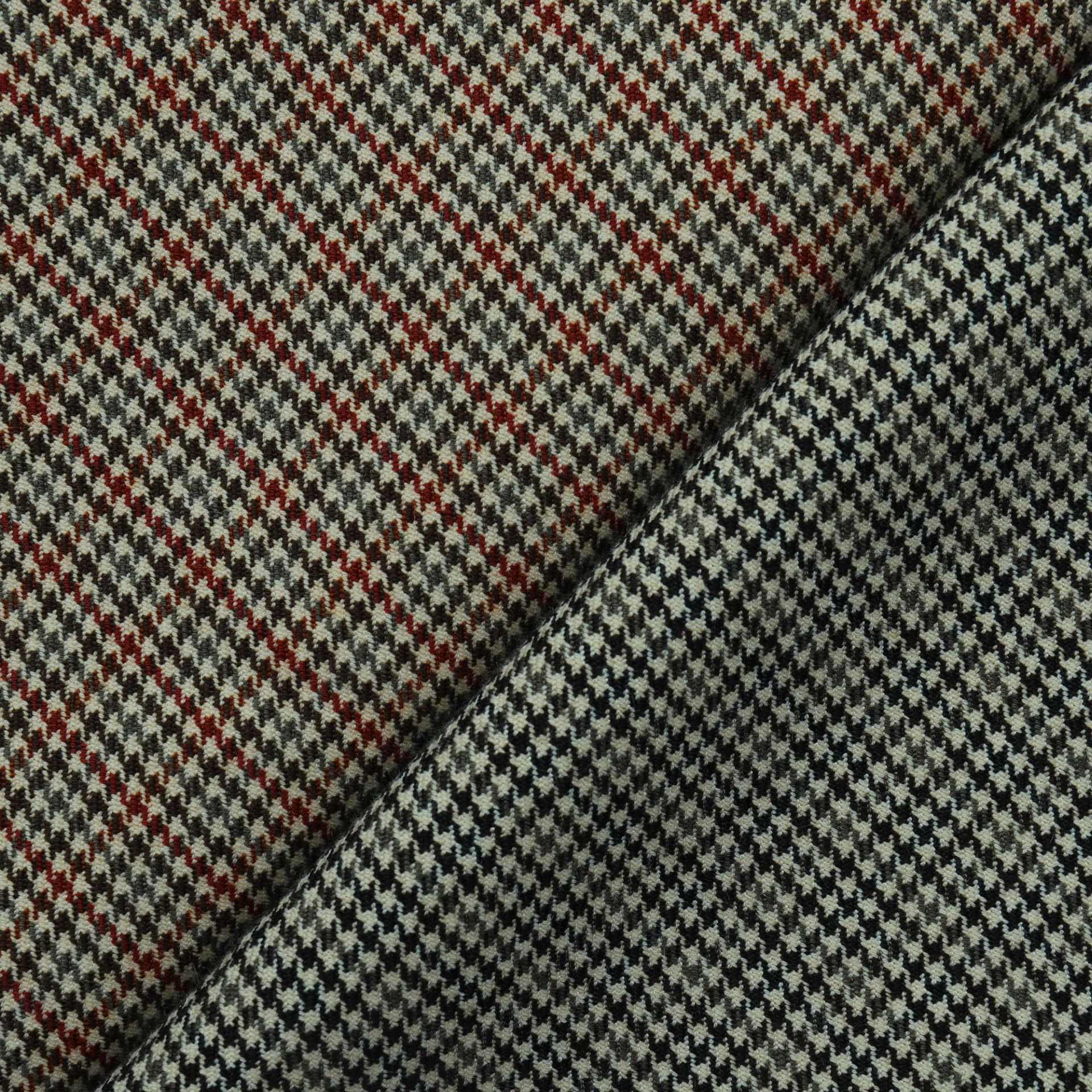 Yarn-dyed weft elastic small Plaid 3-color small houndstooth suit fabric pants in stock fabric shirt cloth