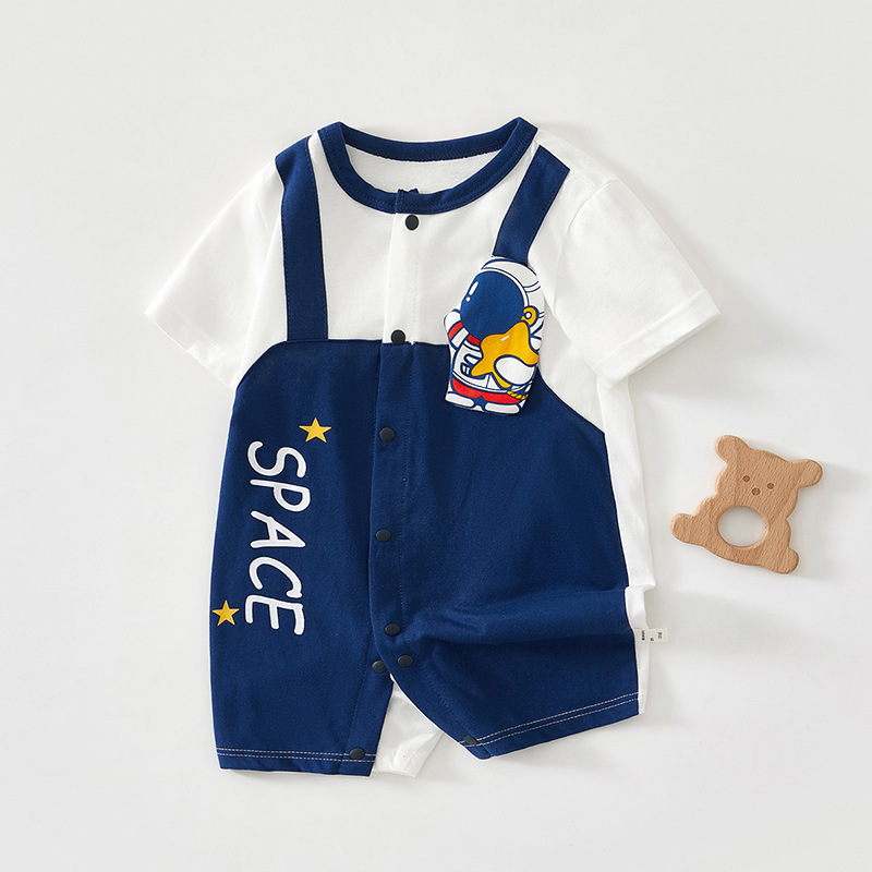 Picture of Baby's jumpsuit summer thin cotton newborn clothes for boys and girls baby super cute climbing clothes cute short sleeve ha clothes