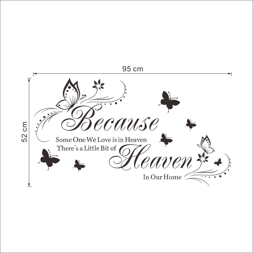Picture of zy8311 Foreign Trade English becawse Butterfly Carved Bedroom Living Room Background Wall Stickers Amazon Hot Selling