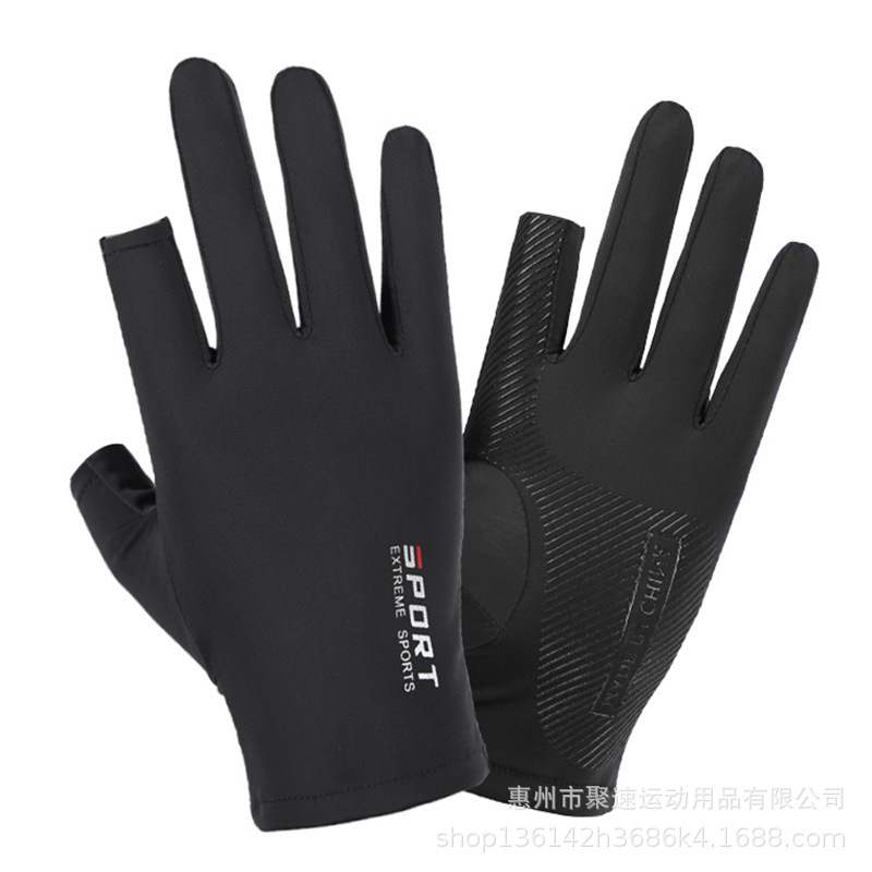 Picture of Ice Silk Gloves for Men and Women, Cycling Sports Fitness Luya Fishing Climbing High Elasticity Comfortable Sweat-Absorbent Sun Protection Gloves