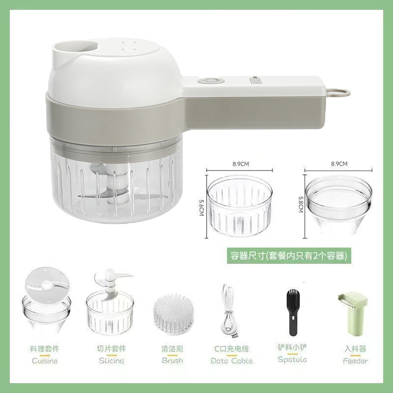 Picture of Gatling Vegetable Cutter New Multi-functional Household Slicing Artifact Storm Electric Garlic Stamping Supplemental Handheld Cooking Machine