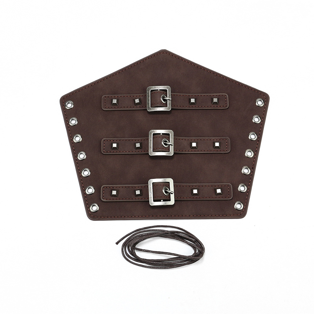 Picture of Cross-border Medieval Men's Leather Bracer Retro Punk Hand Guard Carnival cosplay Costume Accessories Arm Guard