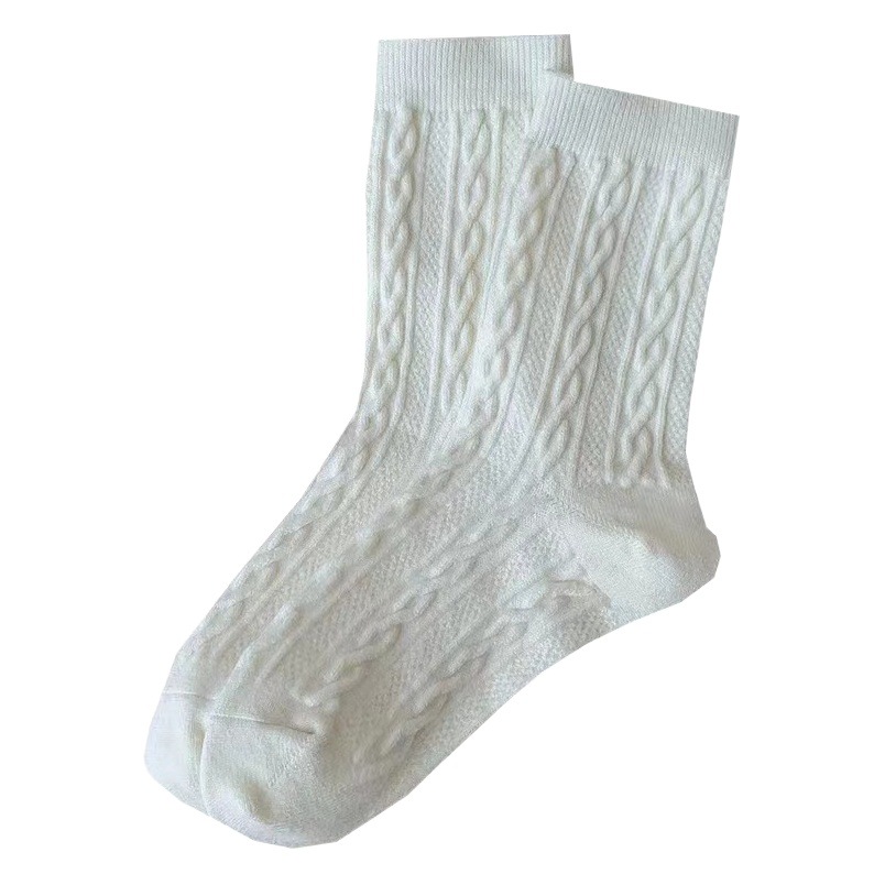 Cashmere Warm Thick Socks Women's Autumn and Winter Thickened Fleece-Lined Japanese Curry Stacks Twisted Wool Stockings