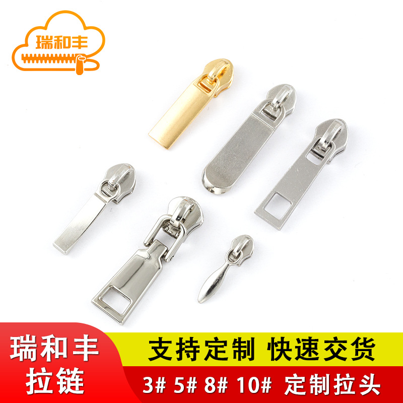 Wholesale No.3 No.5 Metal Nylon Zipper Head Custom Wave Water Drop Luggage Luggage Home Textile Garment Pull Head