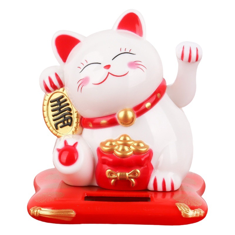 2.5 inch solar lucky cat trumpet Chinese waving cat decorations car interior decoration car ornaments home with the same style