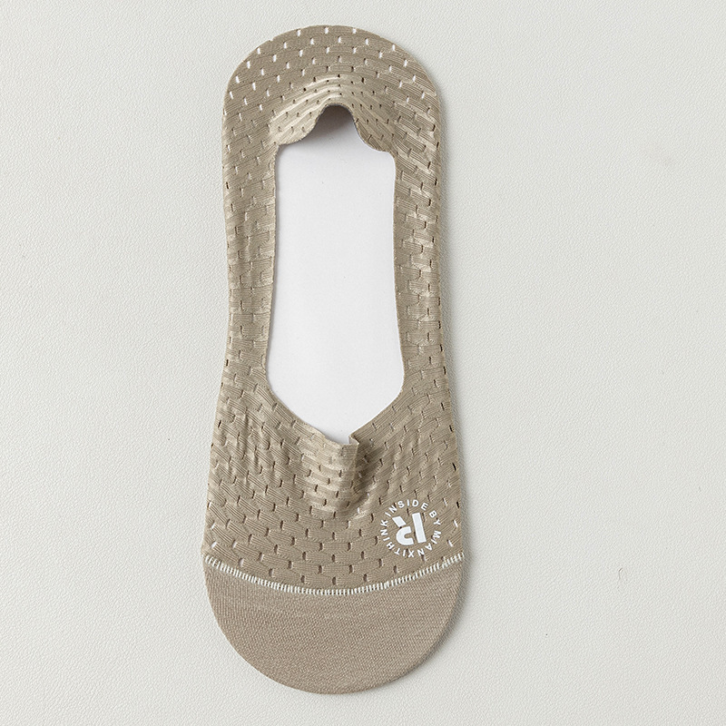 Picture of Socks men's summer New hollow mesh breathable men's socks non-slip heel ice stockings solid color cotton shallow mouth invisible socks