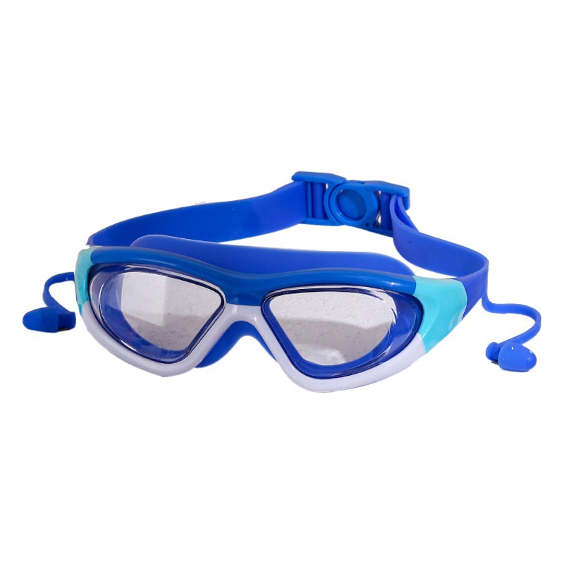 Children's Swimming Goggles for Men and Women, Professional High-Definition Waterproof and Anti-Fog One-Piece Earplug Glasses, Diving and Swimming Equipment Wholesale