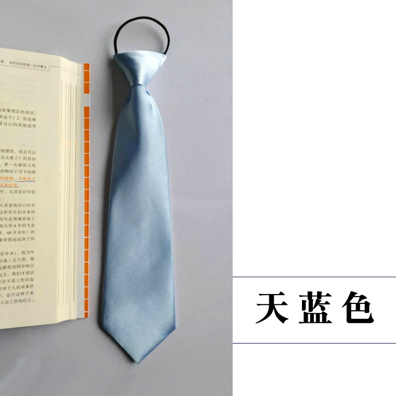 Picture of Children's tie boys Korean baby primary school students solid color striped plaid elastic pullover performance accessories wholesale