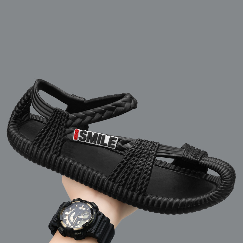 Men's sandals summer new fashion casual breathable extra large size sandals slippers straw slippers outdoor beach shoes tide
